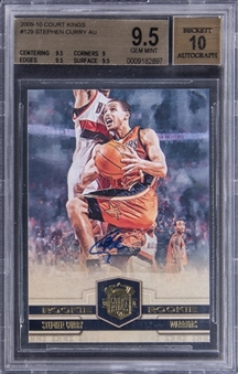 2009/10 Panini Court Kings #129 Stephen Curry Signed Rookie Card (#122/649) - BGS GEM MINT 9.5/BGS 10